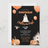 かわいいカボチャのハロウィンバッシュ 招待状 (正面)