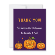 かわいいカボチャのハロウィンパーティーお礼カード