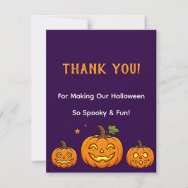 かわいいカボチャのハロウィンパーティーお礼カード ノートカード