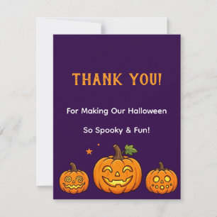 かわいいカボチャのハロウィンパーティーお礼カード ノートカード