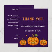 かわいいカボチャのハロウィンパーティーお礼カード ノートカード (正面/裏面)