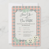 かわいいカボチャのハロウィンパーティー 片面 招待状 (正面)