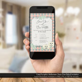 かわいいカボチャのハロウィンパーティー 片面 招待状