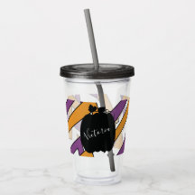 かわいいカボチャのハロウィンパープルパターンアクリル