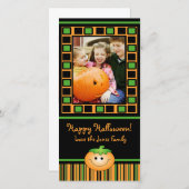 かわいいカボチャのハロウィンフォトカード シーズンカード (正面/裏面)
