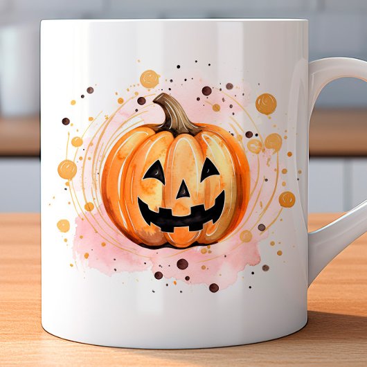 かわいいカボチャのハロウィーンの水色 コーヒーマグカップ