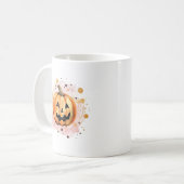 かわいいカボチャのハロウィーンの水色 コーヒーマグカップ (正面左)