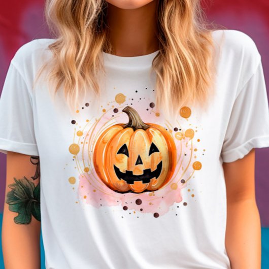 かわいいカボチャのハロウィーンの水色 Tシャツ