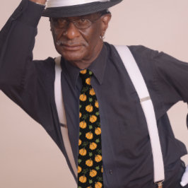 かわいいカボチャのハロウィーンブラック ネクタイ