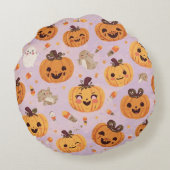 かわいいカボチャのハロウィーン円枕 ラウンドクッション (裏面)