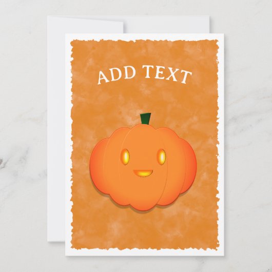 かわいいカボチャのハロウィーン水の色ベビーシャワー 招待状 (正面)