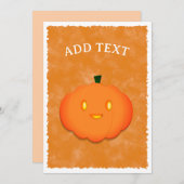 かわいいカボチャのハロウィーン水の色ベビーシャワー 招待状 (正面/裏面)