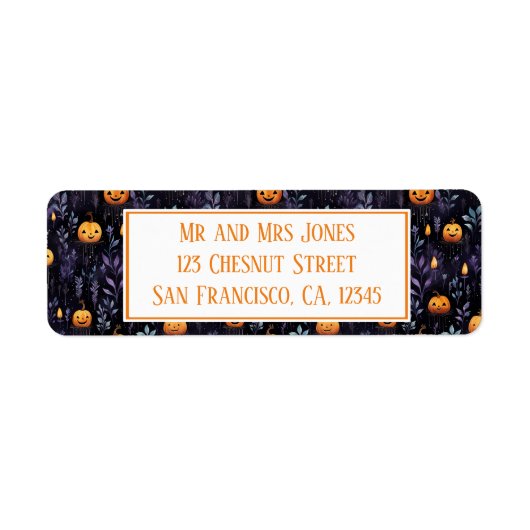 かわいいカボチャのハロウィーン ラベル (正面)