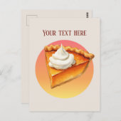 かわいいカボチャのパイのメッセージを追加 ポストカード (正面/裏面)