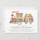 かわいいカボチャのパッチ子供の誕生日パーティー 招待状 (正面)