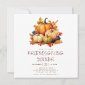 かわいいカボチャのフレンドリディナー 招待状 (正面)