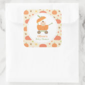 かわいいカボチャのベビーカー赤ちゃんシャワーの装飾シール スクエアシール (バッグ)