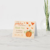かわいいカボチャのベビーシャワーサンキューカード サンキューカード (正面)