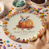 かわいいカボチャのベビーシャワーパーティー ペーパープレート