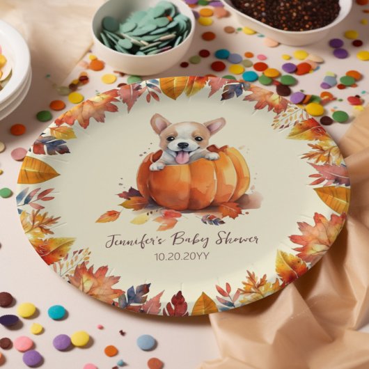 かわいいカボチャのベビーシャワーパーティー ペーパープレート