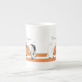 かわいいカボチャのペンギン面白いハロウィーン ボーンチャイナマグカップ (正面)