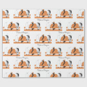 かわいいカボチャのペンギン面白いハロウィーン ラッピングペーパー (フラット)