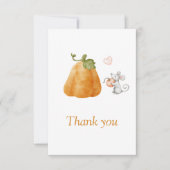 かわいいカボチャのマウス秋ベビーシャワー サンキューカード (正面)