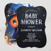 かわいいカボチャのランタン ハロウィン ベビーシャワー 招待状 (正面/裏面)