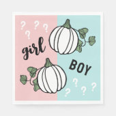 かわいいカボチャの女の子または男の子のジェンダーが明らかにする スタンダードランチョンナプキン (正面)