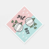 かわいいカボチャの女の子または男の子のジェンダーが明らかにする スタンダードランチョンナプキン (角)