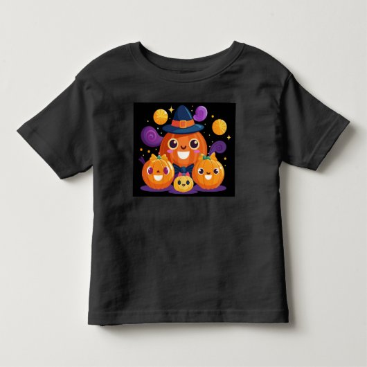 かわいいカボチャの家族のベクターアート トドラーTシャツ (正面)