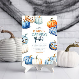 かわいいカボチャの彫刻パーティーハロウィン 招待状
