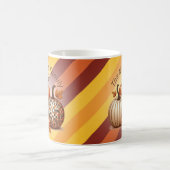 かわいいカボチャの水の色のパタパーソナライズされたーン コーヒーマグカップ (中央)