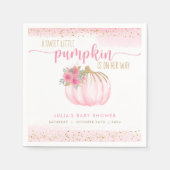 かわいいカボチャの水の色の女の子ベビーシャワーナプキン スタンダードカクテルナプキン (正面)