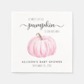 かわいいカボチャの水の色の女の子ベビーシャワー スタンダードカクテルナプキン (正面)