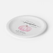 かわいいカボチャの水の色の女の子ベビーシャワー ペーパープレート (アングル)