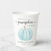 かわいいカボチャの水の色の男の子ベイビーシャワー 紙コップ (裏面)