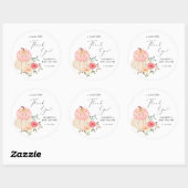 かわいいカボチャの水の色ベビーガールシャワーありがとう ラウンドシール (シート)