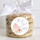 かわいいカボチャの水の色ベビーガールシャワーありがとう ラウンドシール