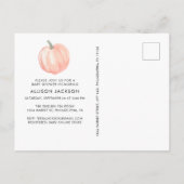 かわいいカボチャの水の色ベビーシャワー インビテーションポストカード (裏面)