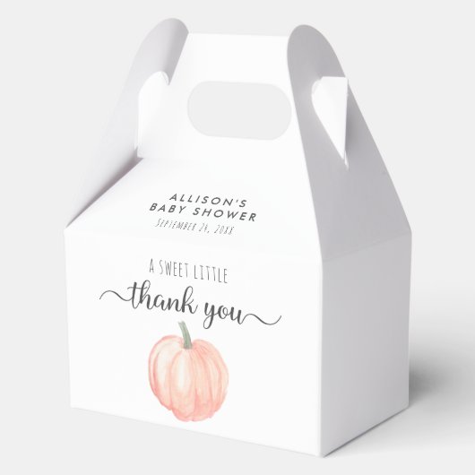 かわいいカボチャの水色ベビーシャワーありがとう フェイバーボックス (正面)