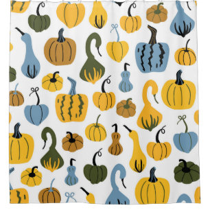 かわいいカボチャの漫画の手描き シャワーカーテン