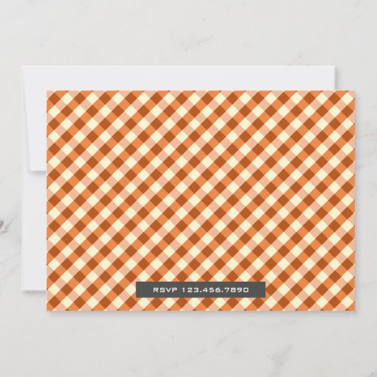 かわいいカボチャの男の子 秋の誕生日写真招待状 招待状 (裏面)