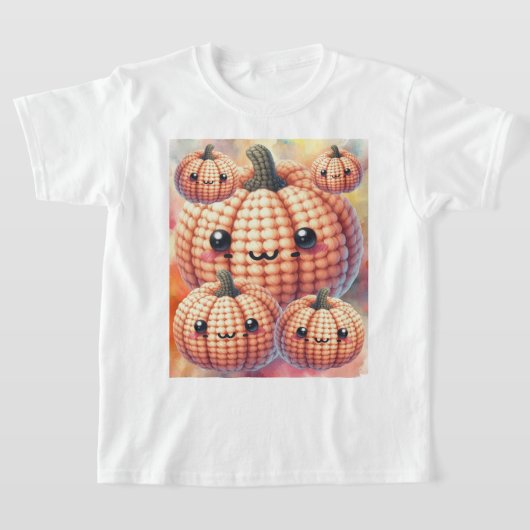 かわいいカボチャの編みぐるみ Tシャツ (レイダウン)