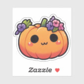 かわいいカボチャの花冠 - ハロウィン 秋 シール (シート)
