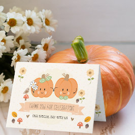 かわいいカボチャの花嫁と花婿の結婚式 ありがとう サンキューカード