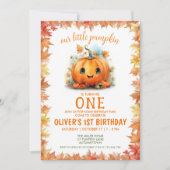 かわいいカボチャの誕生日パーティーの招待状 招待状 (正面)