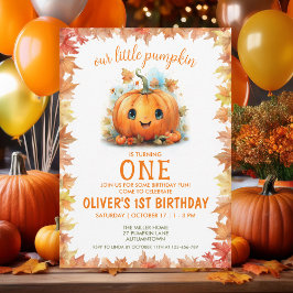 かわいいカボチャの誕生日パーティーの招待状 招待状