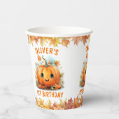 かわいいカボチャの誕生日パーティー 紙コップ (正面)