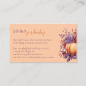 かわいいカボチャの赤ちゃんのための本 赤ちゃんのシャワー エンクロージャーカード (正面)